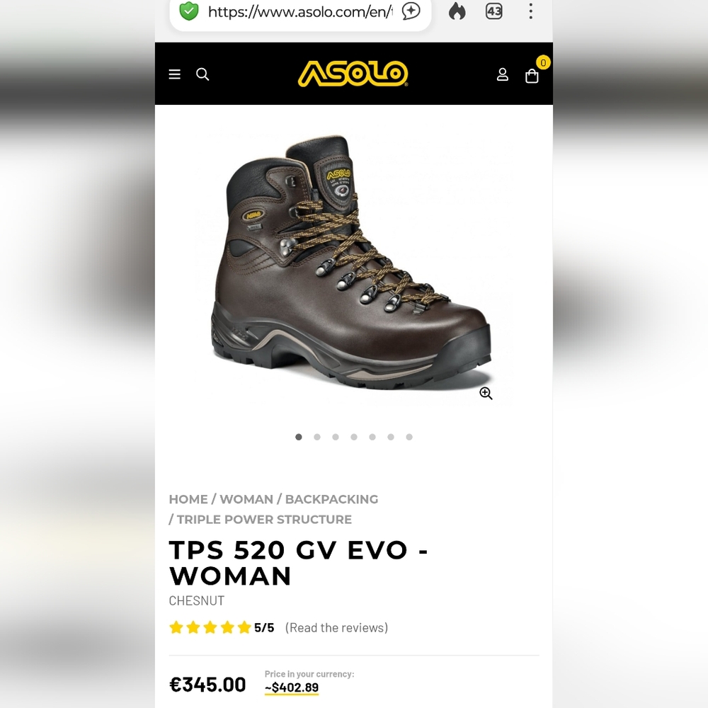 Asolo TPS 520 GV EVO Women's Hiking Boots